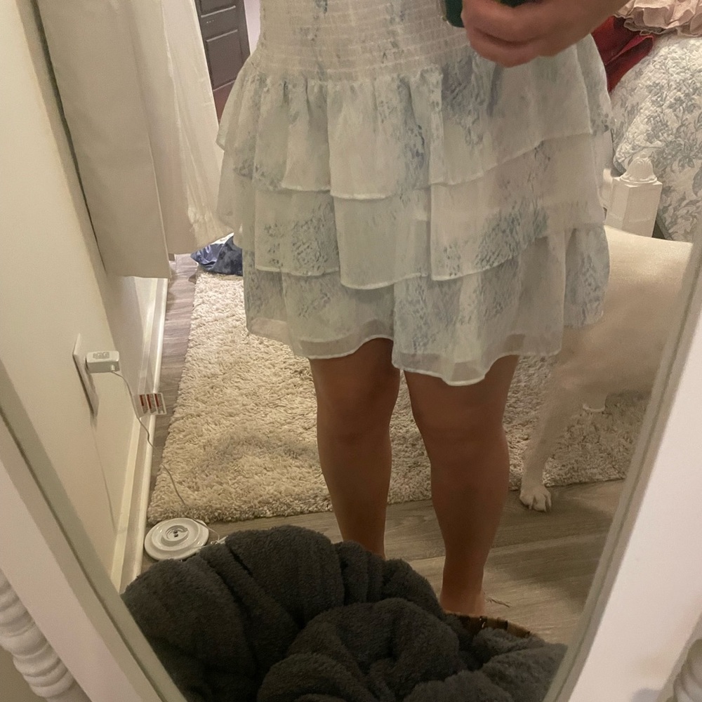 Blue printed skirt